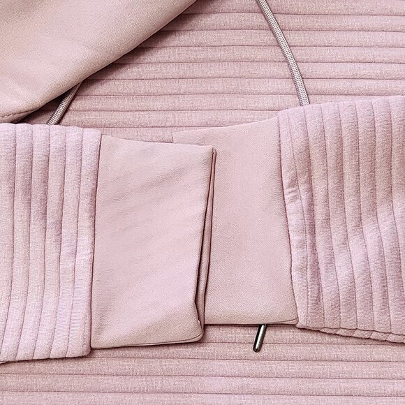 Sweatshirt Project Drop Shoulder Dusty Pink Pullover Cross Neck Hoodie Size S - Picture 4 of 11